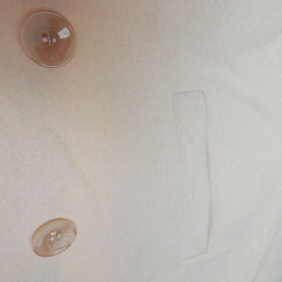 Pea Coat Women's Mid Length Cream Dress Size M - Picture 5 of 10